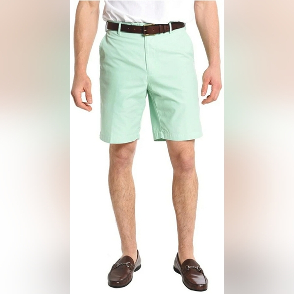 Preppy Mint Green 42 Classic Chino Flat Front Golf Pickleball Cruisewear Shorts - Picture 1 of 7